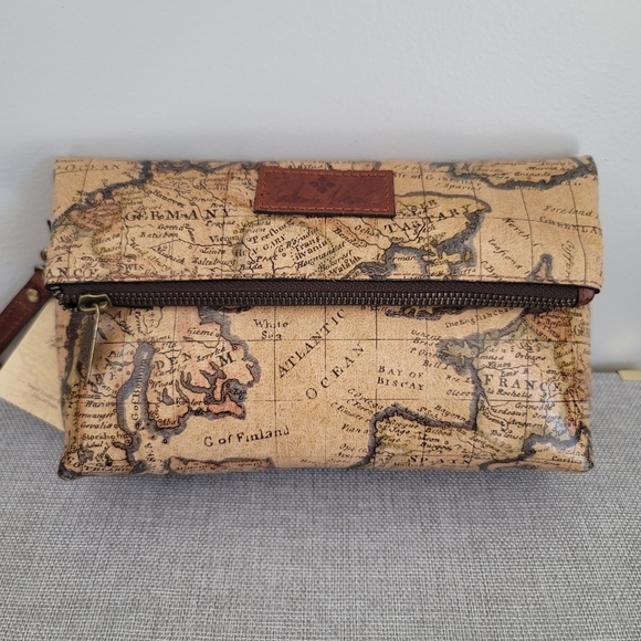 New Patricia Nash Valerie European Map Fold Over Handbag P715414 - Picture 2 of 6